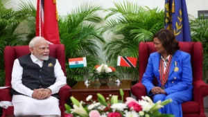 PM Modi ने Trinidad और Tobago की President से की मुलाकात, Bharat आने का दिया न्योता